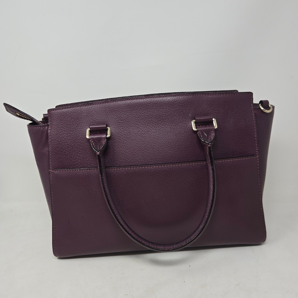 Kate Spade Plum Purple Leather Grove Street Lana Satchel Purse Handbag - Picture 4 of 16